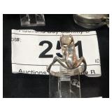 Sterling Ring w/ Frog Holding Moon Stone sz 4
