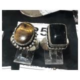 2 Fashion Rings w/ Stones sz 8.5