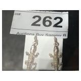 Sterling Alligator  Earrings