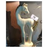 Ceramic Gold & White Horse
