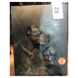 Bronze Boxer Dog Plaque by Fritz Diller