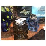 2 Vintage Glass Cube Table Lighters