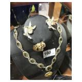 Vintage Necklace & 3 Pins