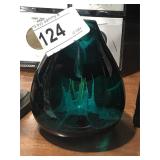 "Frosty Morning" Teal Colored Paperweight Signed