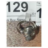 Sterling Skull Ring sz 6.75
