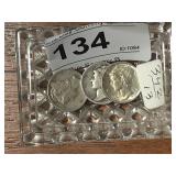 3 -.9 Silver Dimes - (2) 1942 & 1943