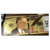 2018 Trump Faux $100 Note Dipped in Gold
