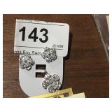 Sterling & CZ Flower Pendant & Earrings