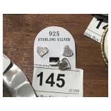 Sterling & CZ Heart Pendant & Earrings