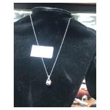 Sterling Necklace & Pendant w/ Opal Stone