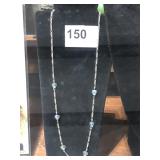 Sterling Chain w/ Blue Heart Stones