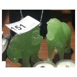 2 Jade Animals - Zebra & Foo Dog