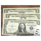 3 Silver Certificates -1935 C, 1935 E, 1957