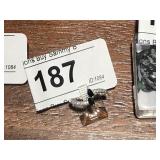 Sterling Ring w/ Black & Clear Stones sz 7.2