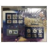 1971 Sheet w/ Uncirculated P&D Mint Coins & Stamps