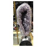 Geode Amethyst Crystal Polished Edges on Metal