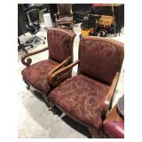 2 nice carved wood chairs