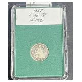 1887 Liberty Silver Dime