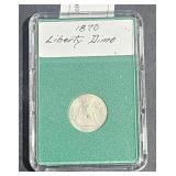 1870 Liberty Silver Dime