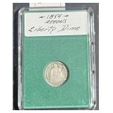 1854 Arrows Liberty Silver Dime