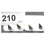 2 prs Pierced Earrings