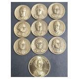 10 Bronze Presidential Tokens 1 1/2" Across