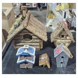 (5) Rustic Birdhouses From 1" to 7" Tall