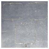 3 Lots of New Gold Toned Chain w/ Pendant 16" L