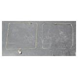 Gold Toned Chain w/ Heart Pendant w/ Pink Flower &