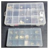 2 Plastic Cases w/ Mixed Earrings A Couple Singles