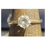 14k DQ CZ Ring sz 6.25