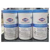 3 Large Tubs Clorox Bleach Germicidal Wipes