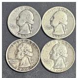 4 Silver Quarters - 1935 S, 1941 P, 1954 P, 1963 P