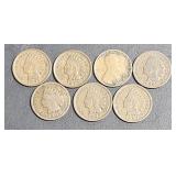 6 Indian Head Pennies & 1 Wheat Stalk Penny