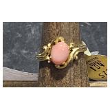 18kt GE w/ Pink Stone sz 5