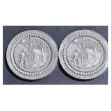 2 Nebraska Centennial Tokens