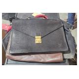 Leather Samsonite Brief Case, Black Louis Vuitton
