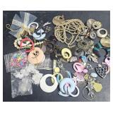 Dish w/ Single Earrings and Misc Jewelry