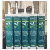 5 Tubes Dowsil 733 Glass & Metal Sealant  Aluminum