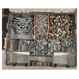 CONTAINER OF SPANISH BROWN COLORED SCREWS