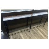 LONG SOFA TABLE WITH IN-SET WOOD