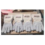4 PAIDS OF XL LEATHER WORK GLOVES
