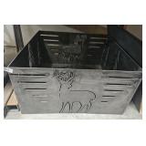 30x30 square metal box with plasma cut deer and sl