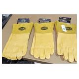 3 pairs  Iron Cat Pigskin Gloves w/ Kevlar sz L