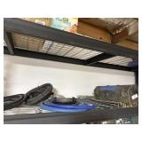 Tool box and other contents on shelf