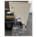 MISC OFFICE SUPPLIES, CORKBOARD & SHREDDER
