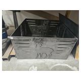 30x30 square metal box with plasma cut deer and sl