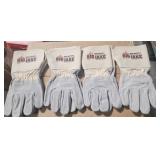 4 PAIDS OF XL LEATHER WORK GLOVES