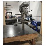 Pro Comp drill press w/4x8 Rolling STEEL TOP TABLE