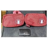 (2) Burgundy Hip Packs New & Card Holder
